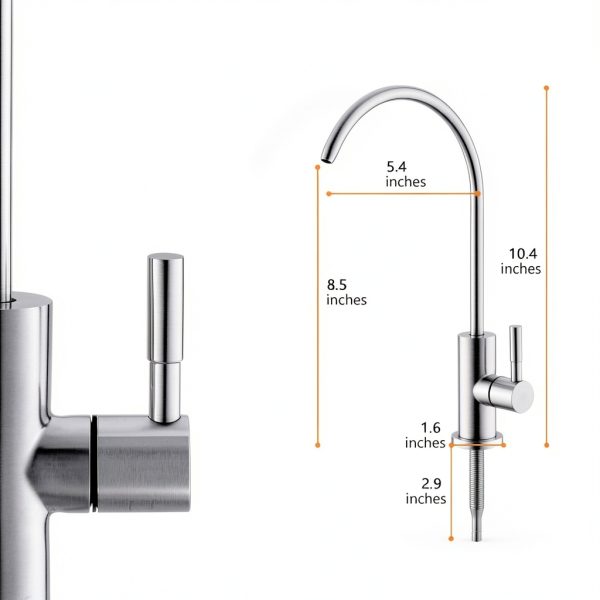 WEWE RO Faucet Brushed Nickel 360 Swivel Kitchen Filter-3