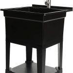 UTILITYSINKS Black Resin Utility Sink Freestanding Durable-0
