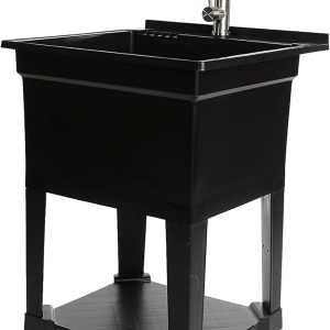 UTILITYSINKS Black Resin Utility Sink Freestanding Durable-0