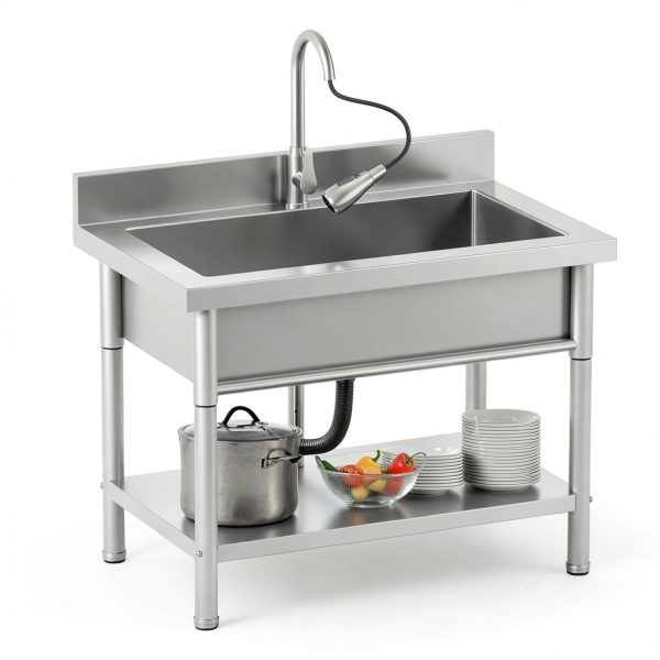 LXAMKIA Stainless Steel Utility Sink Freestanding-2