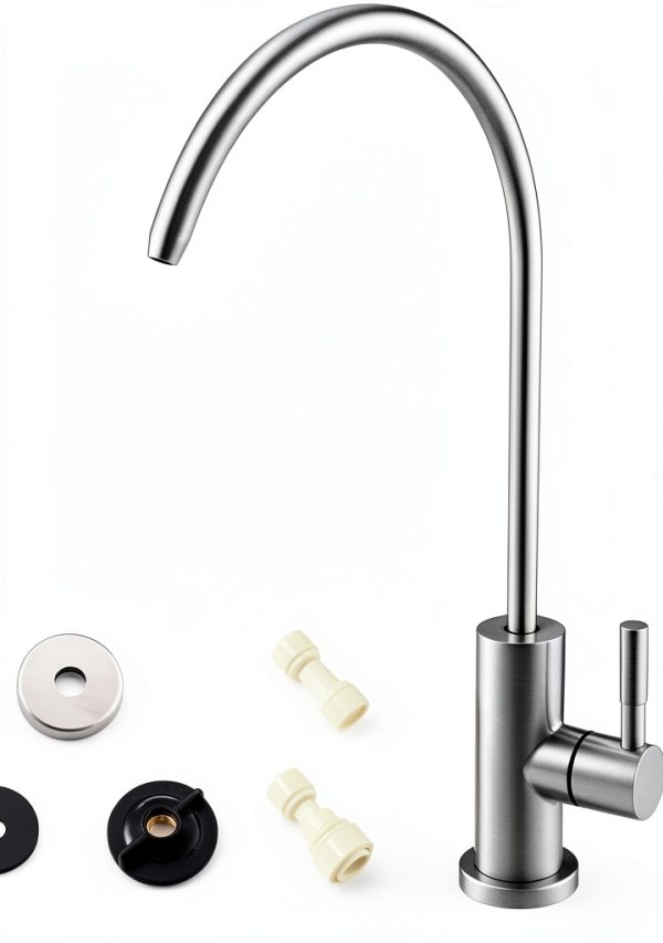 WEWE RO Faucet Brushed Nickel 360 Swivel Kitchen Filter-0