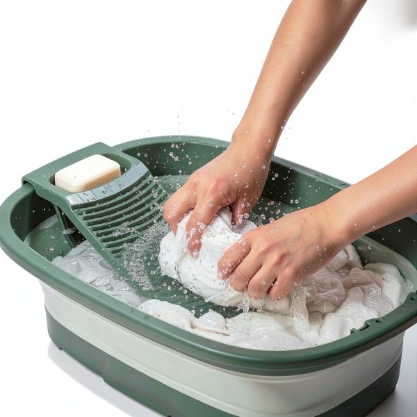 VEMJO Collapsible Wash Basin Foldable Plastic Laundry Tub-5