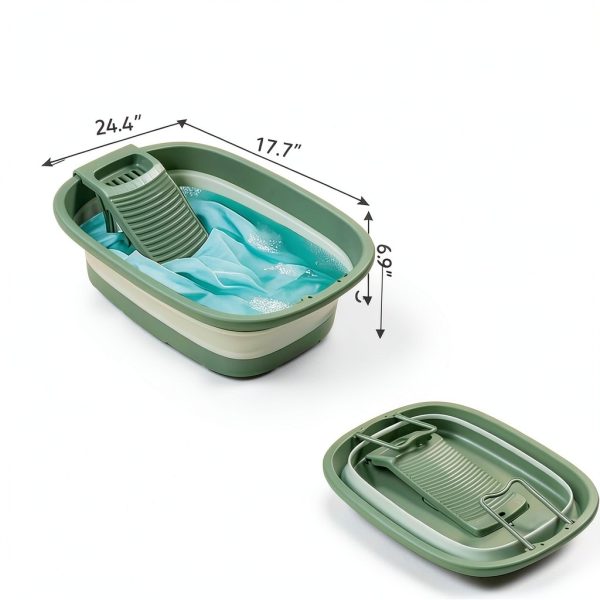 VEMJO Collapsible Wash Basin Foldable Plastic Laundry Tub-1