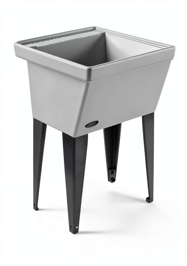 Mustee Laundry Utility Sink Fiberglass Stone Floor Mount-1