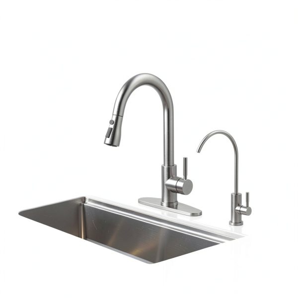 WEWE RO Faucet Brushed Nickel 360 Swivel Kitchen Filter-1