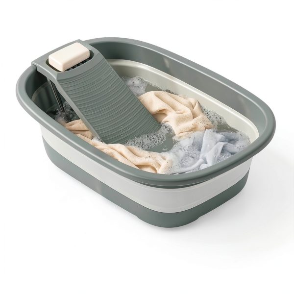 VEMJO Collapsible Wash Basin Foldable Plastic Laundry Tub-2