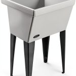 Mustee Laundry Utility Sink Fiberglass Stone Floor Mount-0