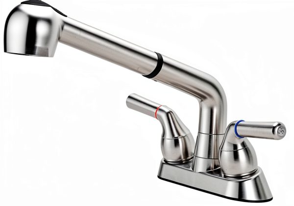 RSYEKU Sink Faucet Brushed Nickel Pull Down Sprayer Utility-0