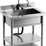 LXAMKIA Stainless Steel Utility Sink Freestanding-0
