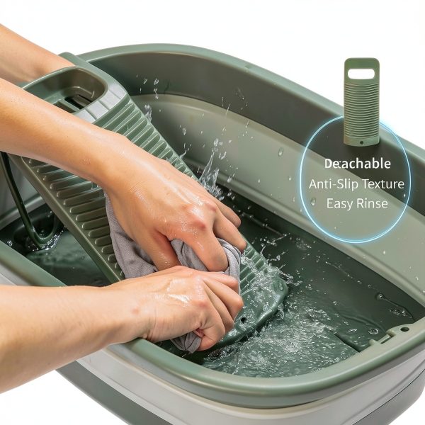 VEMJO Collapsible Wash Basin Foldable Plastic Laundry Tub-4