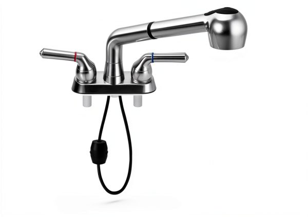 RSYEKU Sink Faucet Brushed Nickel Pull Down Sprayer Utility-4
