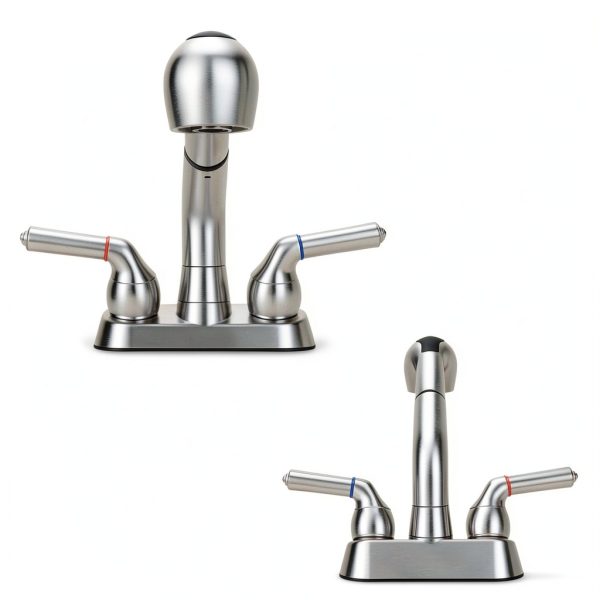 RSYEKU Sink Faucet Brushed Nickel Pull Down Sprayer Utility-8