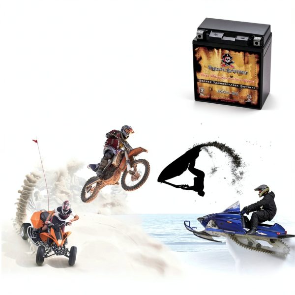 Pirate Battery 20CH-BS Chrome Battery Powersports Battery-5