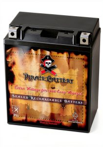 Pirate Battery 20CH-BS Chrome Battery Powersports Battery-0