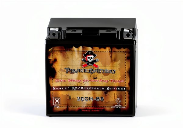 Pirate Battery 20CH-BS Chrome Battery Powersports Battery-1
