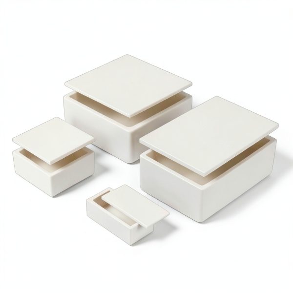 99% Alumina Ceramic Crucible with Lid RIWETRA 10mL 50×20×20mm-2